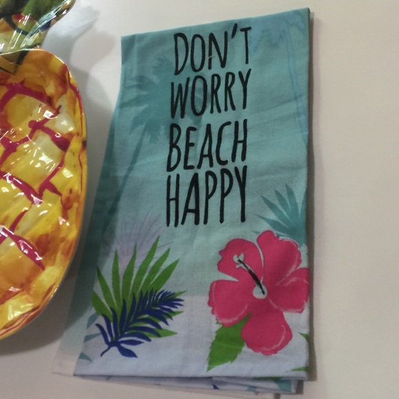 Tropical beach kitchen towel and serving dish - Picture 3 of 7